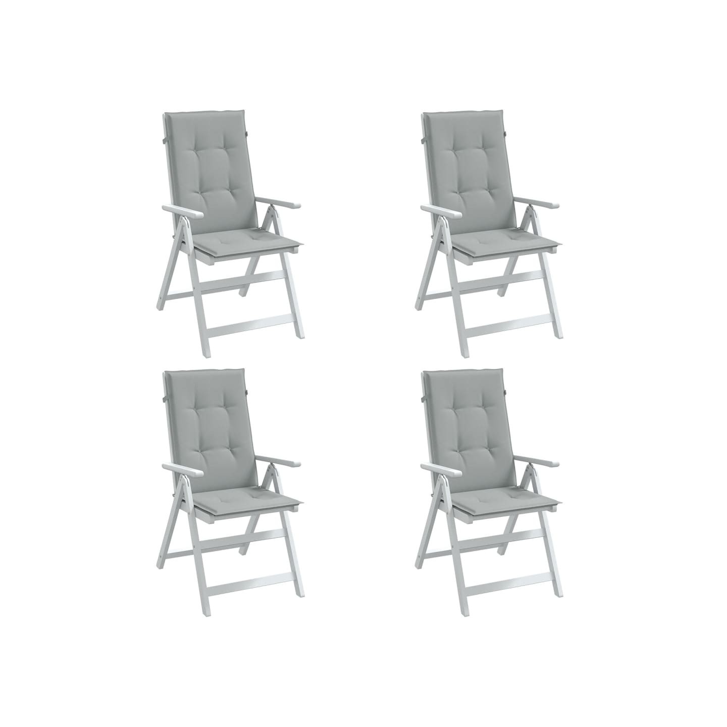 Coussins de chaise à dossier haut lot de 4 gris clair mélangé