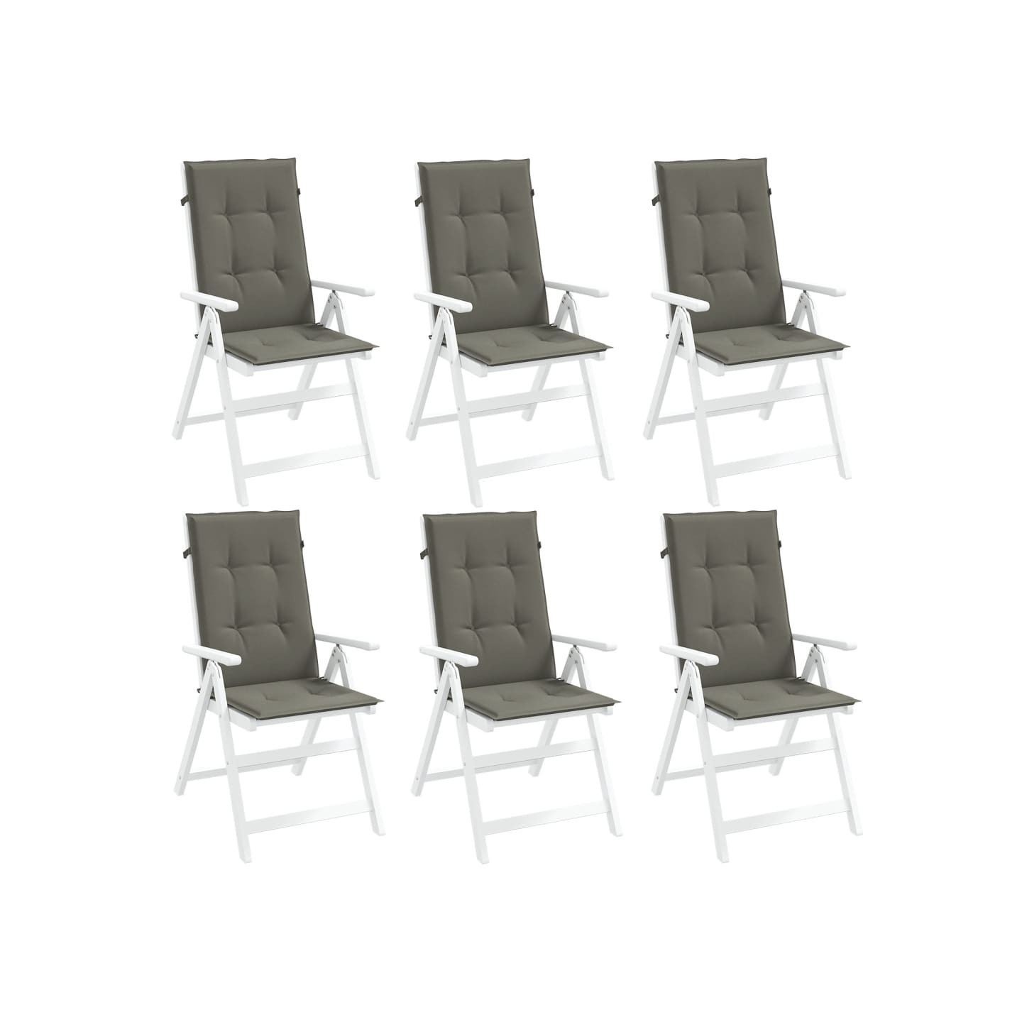 Coussins de chaise à dossier haut lot de 6 gris foncé mélangé
