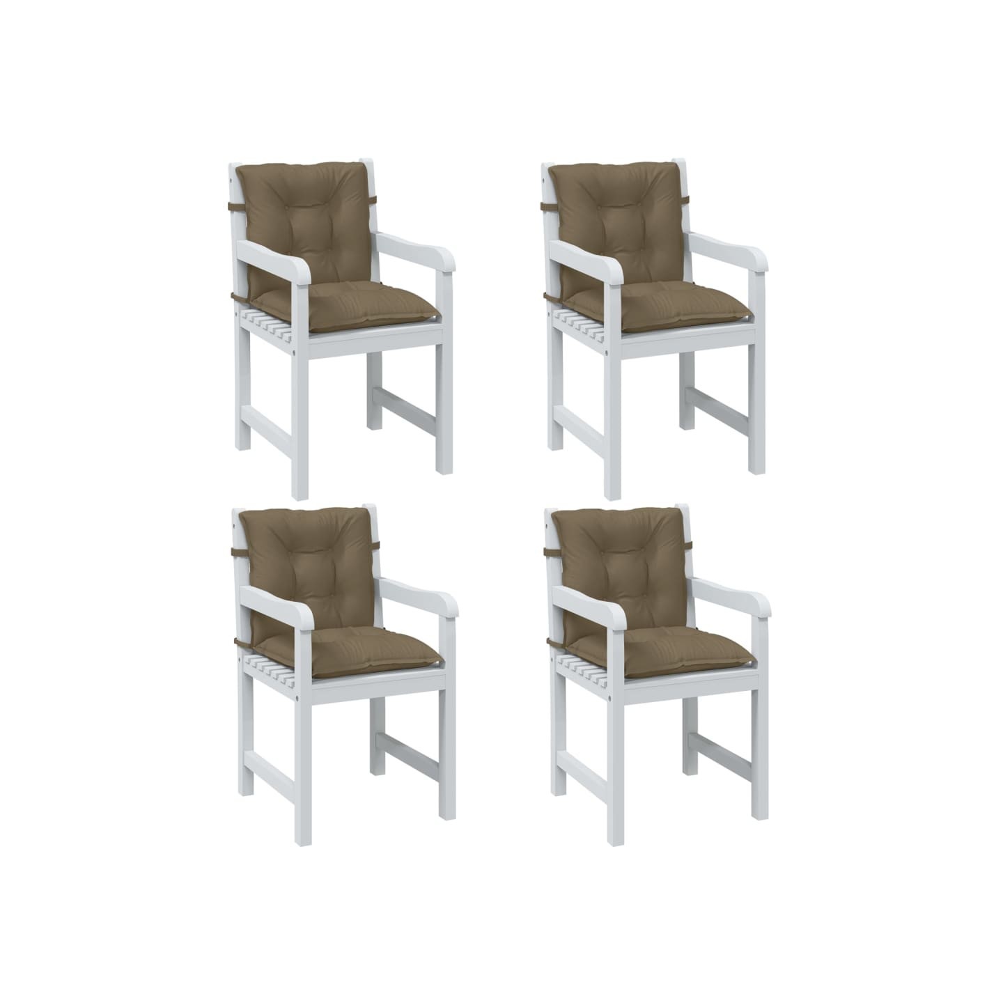 Coussins de chaise à dossier bas lot de 4 taupe mélangé tissu