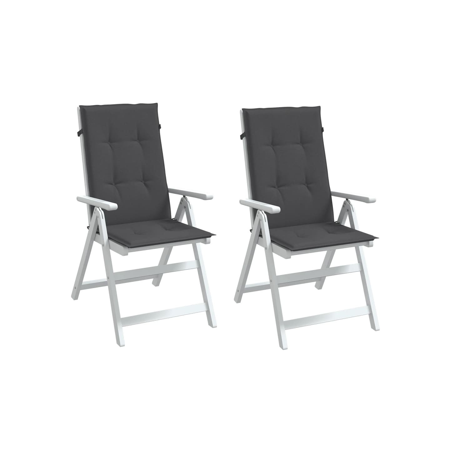 Coussins de chaise à dossier haut lot de 2 anthracite mélangé
