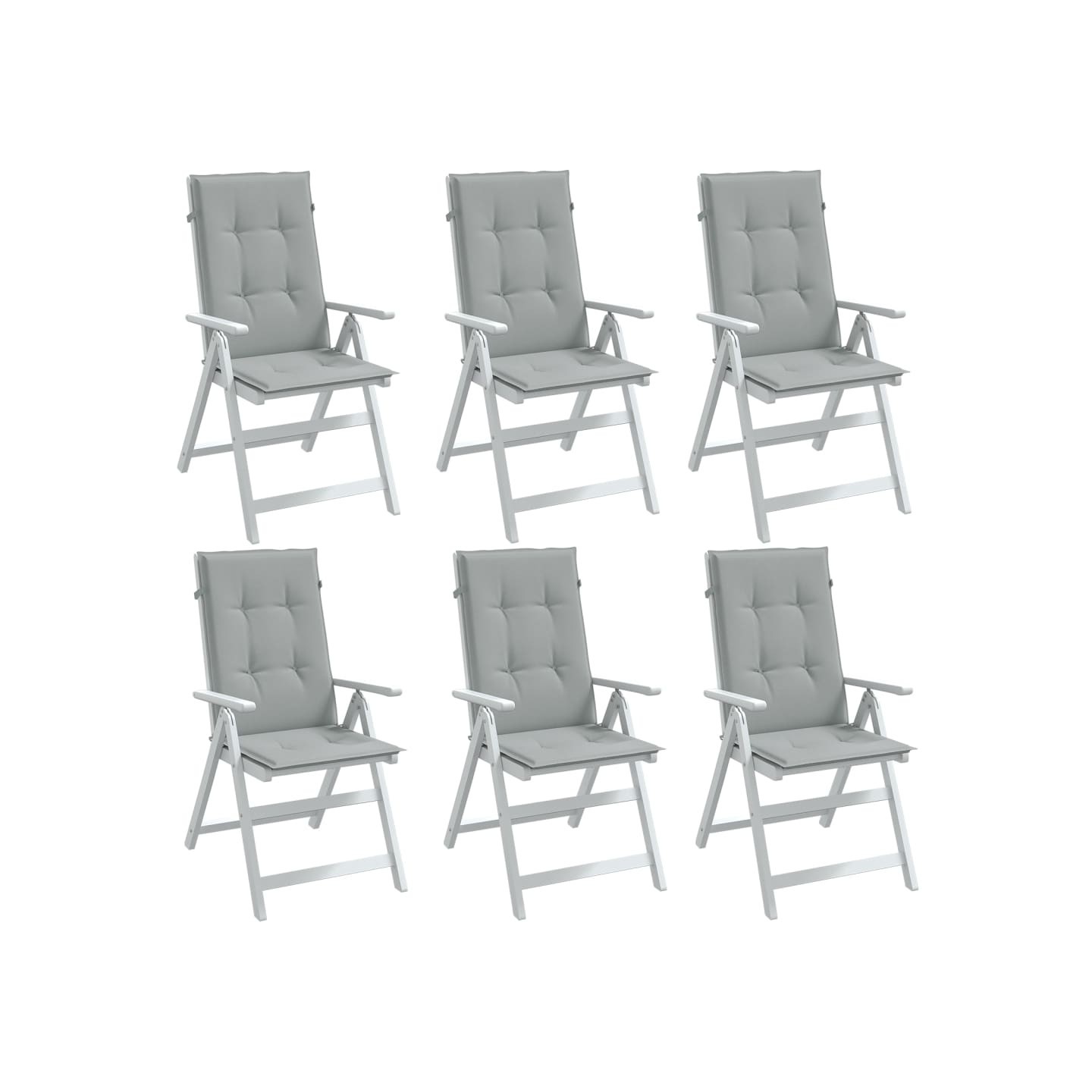 Coussins de chaise à dossier haut lot de 6 gris clair mélangé