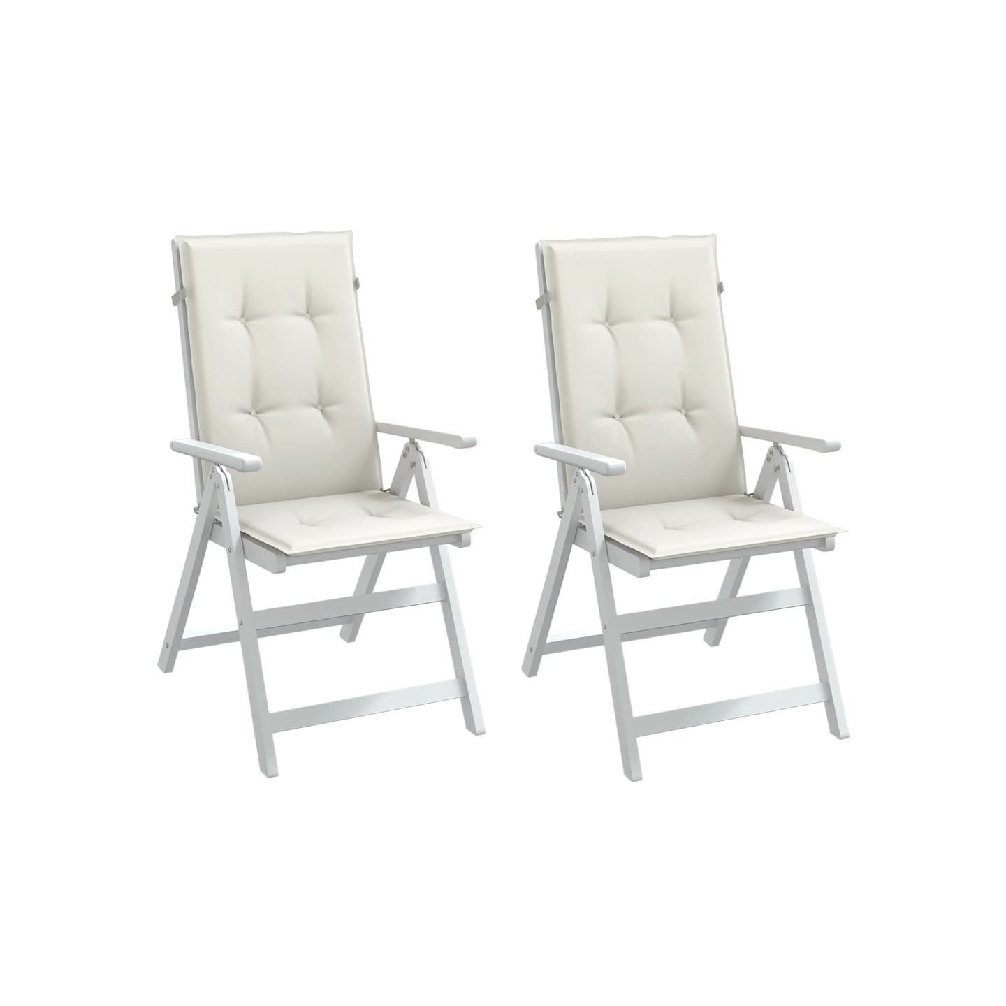 Coussins de chaise à dossier haut lot de 2 crème mélangé tissu