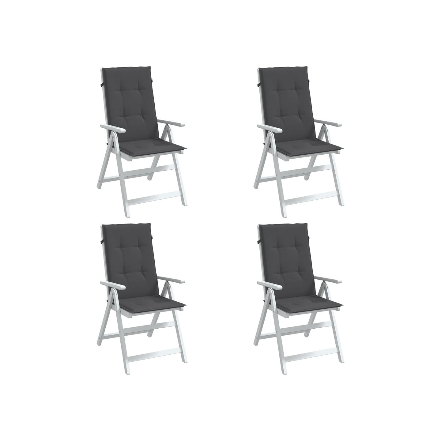 Coussins de chaise à dossier haut lot de 4 anthracite mélangé