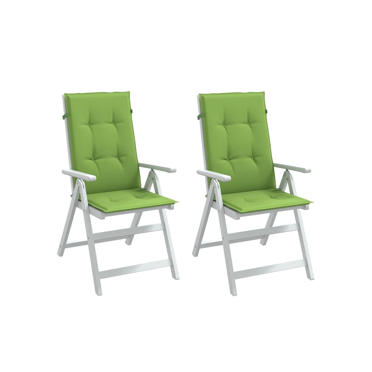 Coussins de chaise à dossier haut lot de 2 vert mélangé tissu