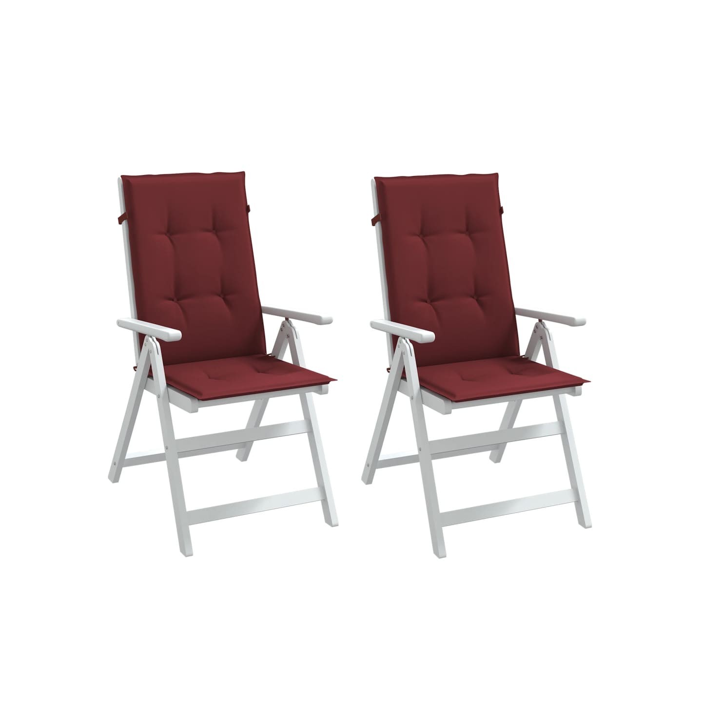 Coussins de chaise dossier haut lot de 2 rouge bordeaux mélangé