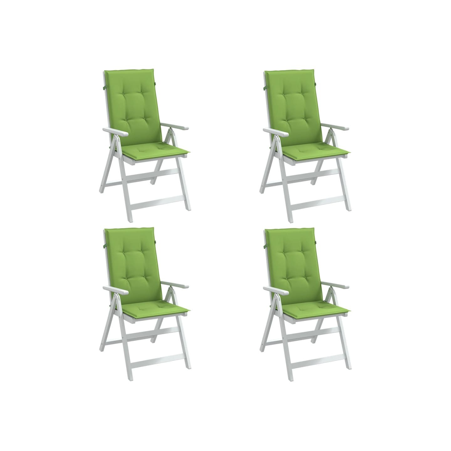 Coussins de chaise à dossier haut lot de 4 vert mélangé tissu