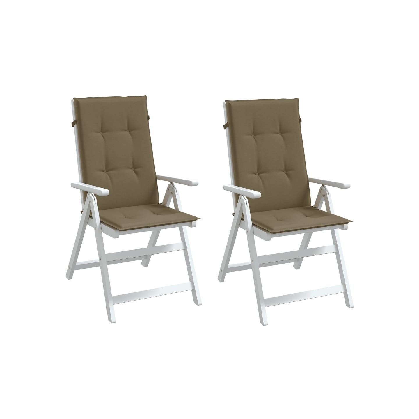 Coussins de chaise à dossier haut lot de 2 taupe mélangé tissu