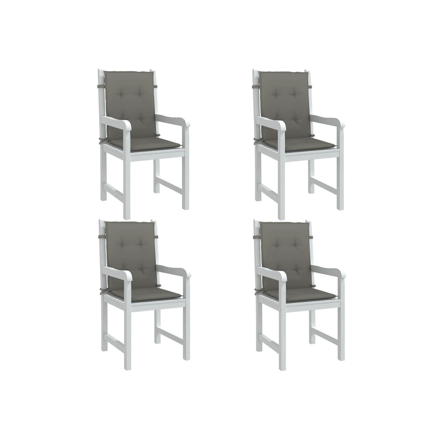 Coussins de chaise à dossier bas lot de 4 gris foncé mélangé