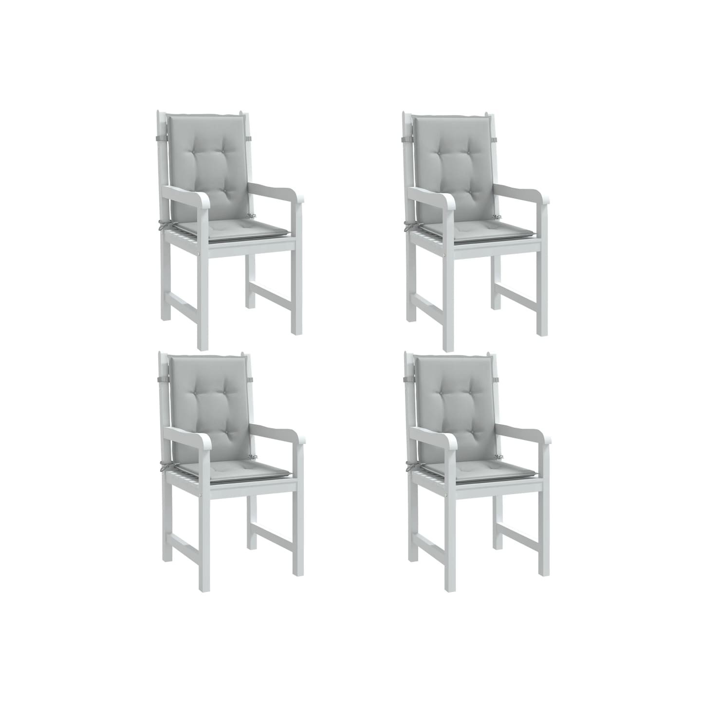 Coussins de chaise à dossier bas lot de 4 gris clair mélangé