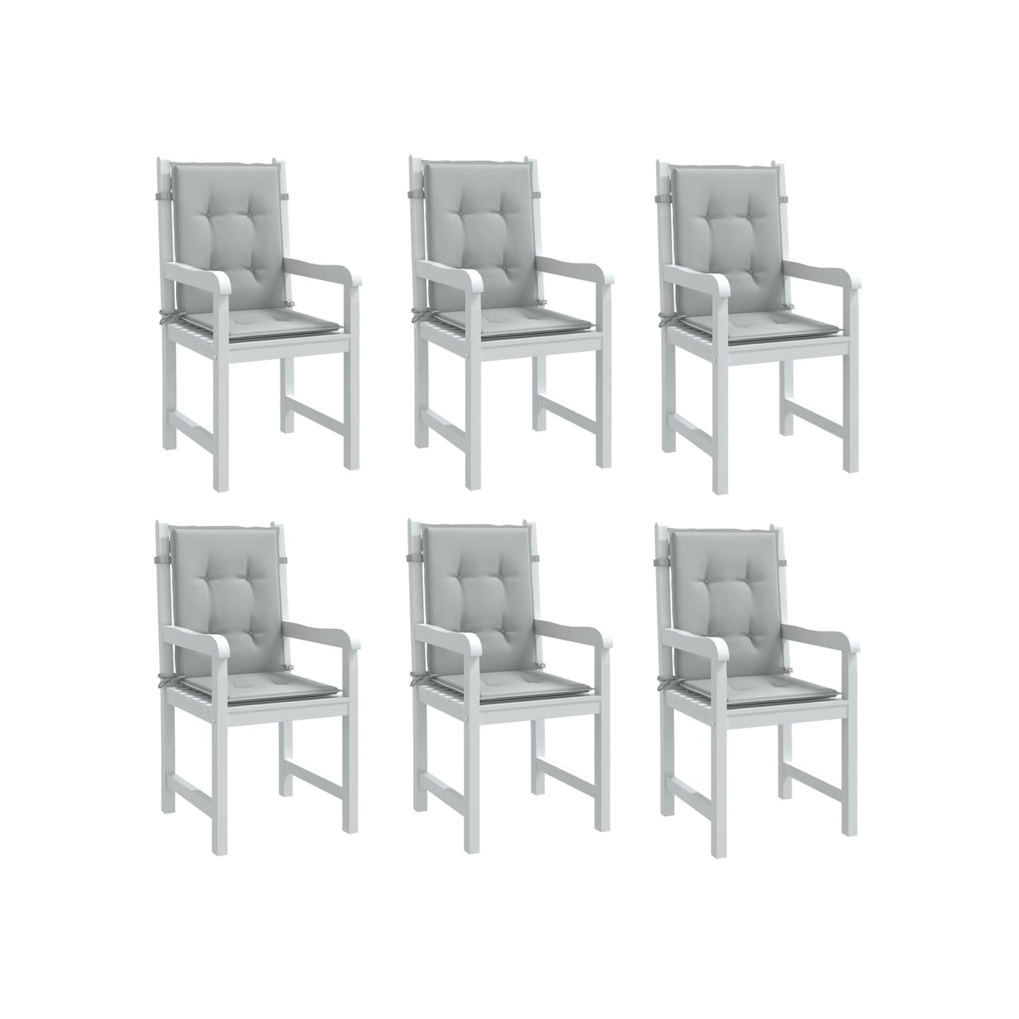 Coussins de chaise à dossier bas lot de 6 gris clair mélangé