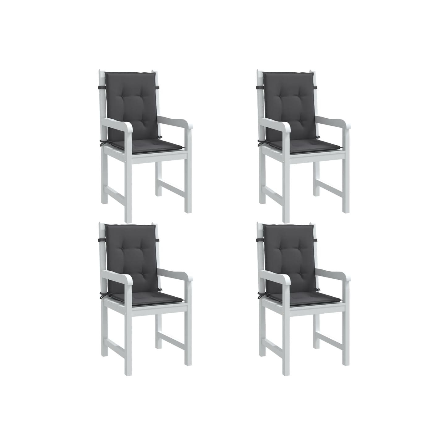 Coussins de chaise à dossier bas lot de 4 anthracite mélangé