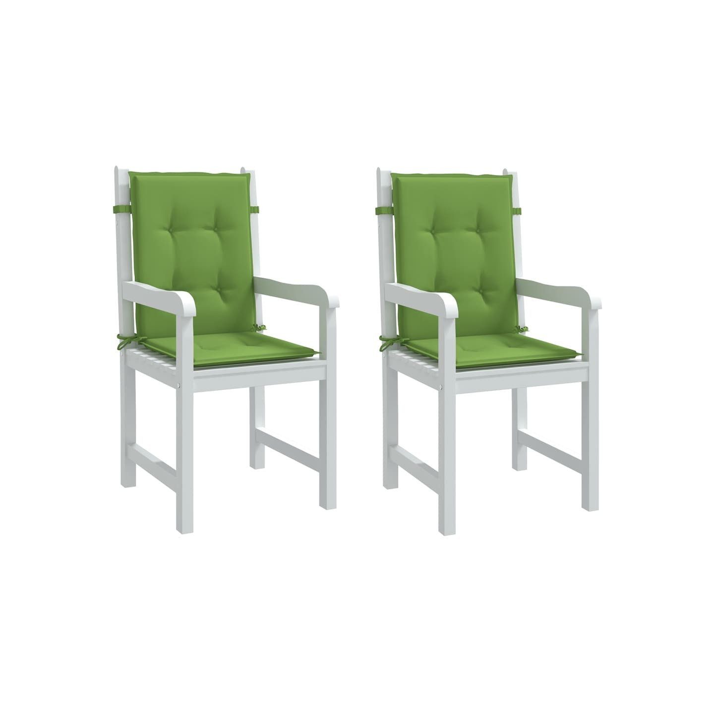 Coussins de chaise à dossier bas lot de 2 vert mélangé tissu