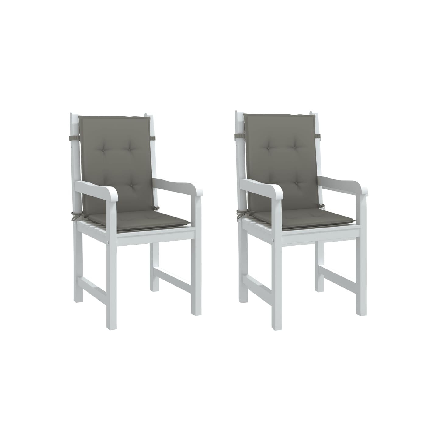 Coussins de chaise à dossier bas lot de 2 gris foncé mélangé