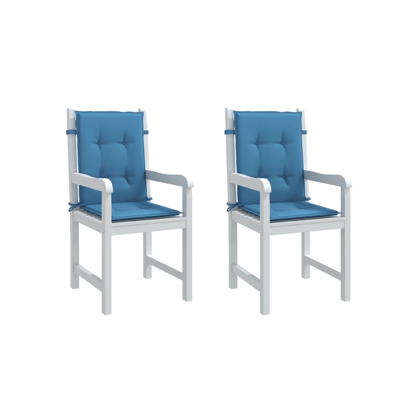 Coussins de chaise à dossier bas lot de 2 bleu mélangé tissu