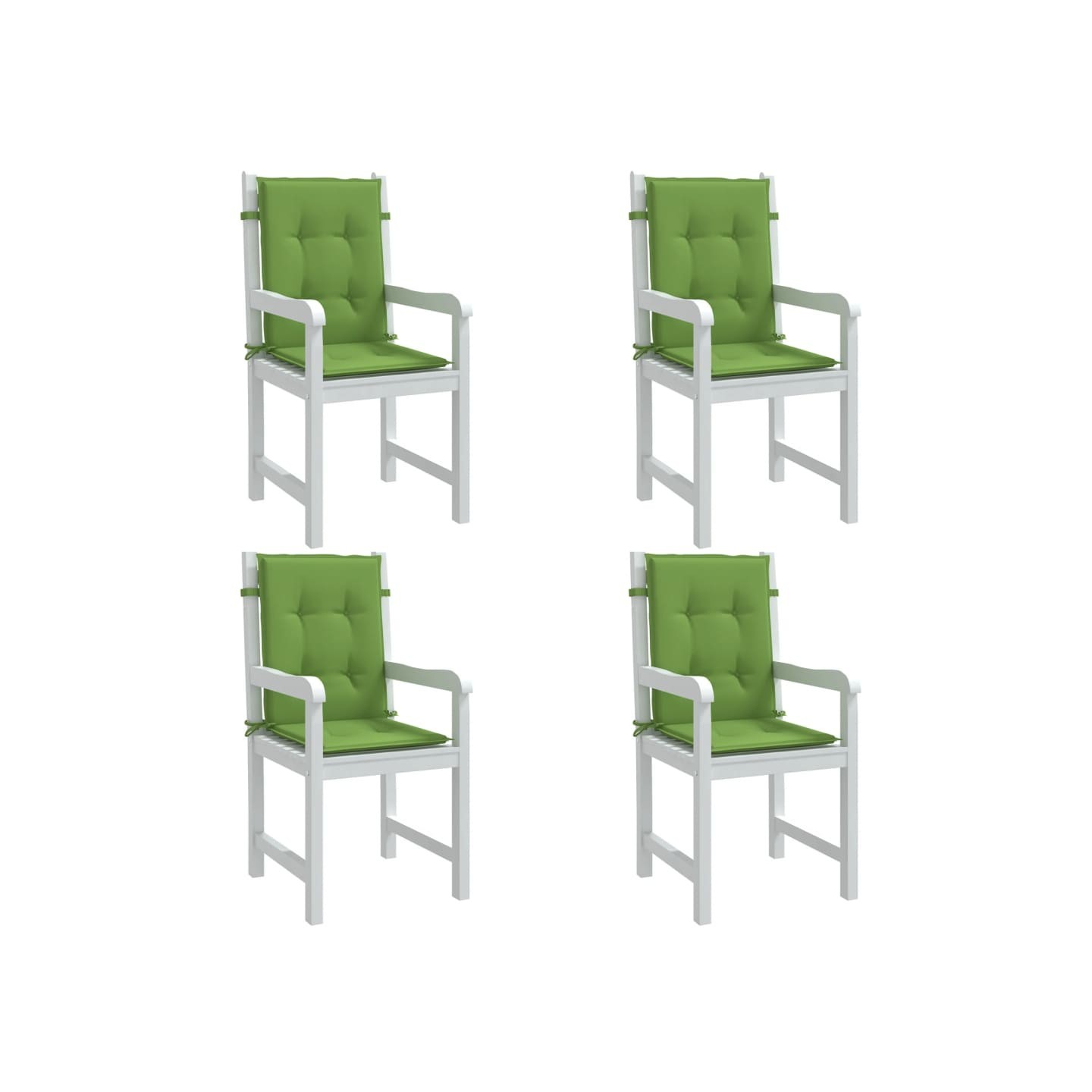 Coussins de chaise à dossier bas lot de 4 vert mélangé tissu