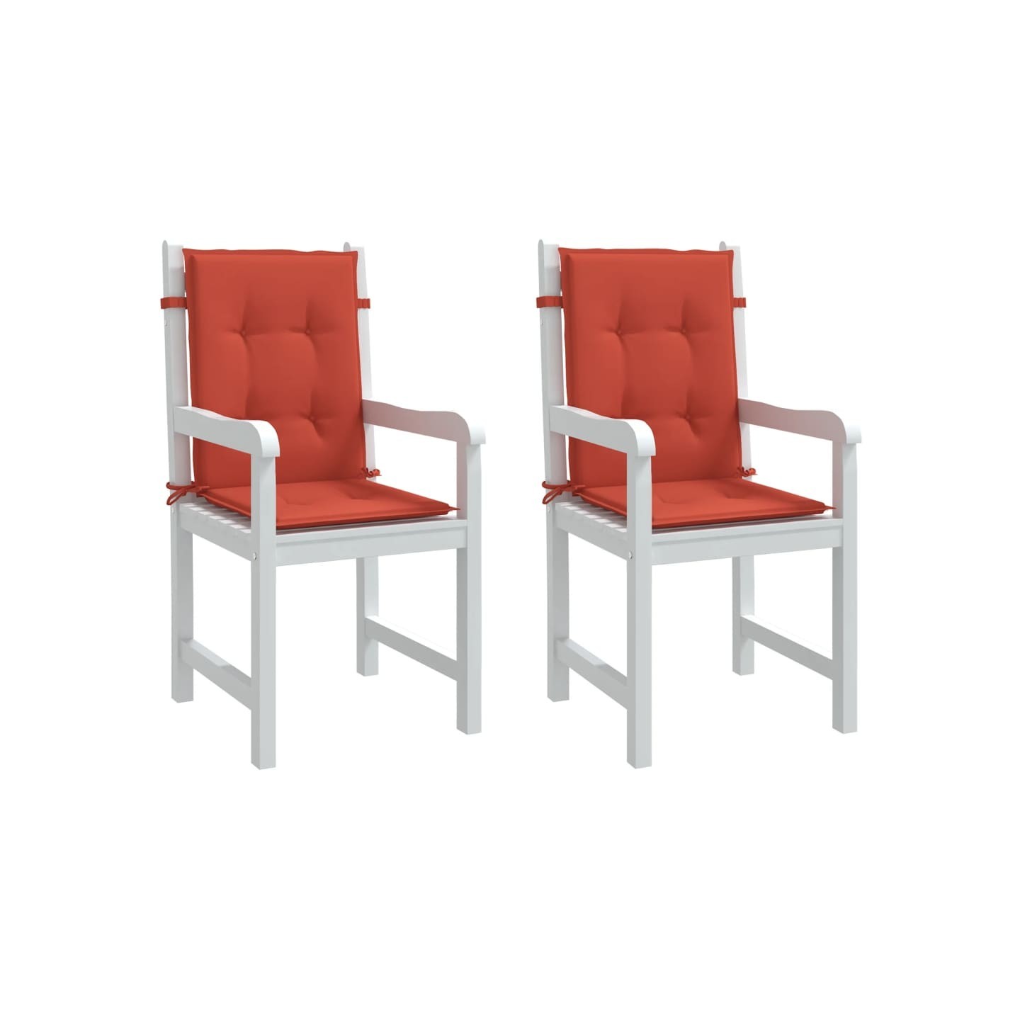 Coussins de chaise à dossier bas lot de 2 rouge mélangé tissu