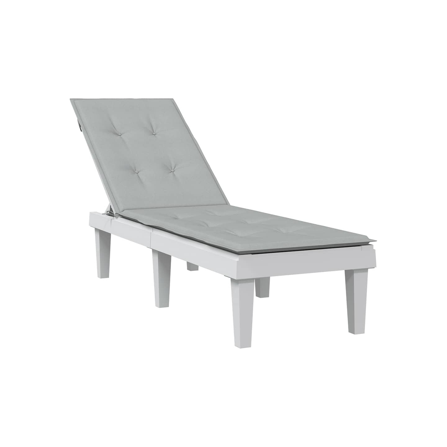 Coussin de chaise longue gris clair mélangé (75+105) x 50 x 4 cm