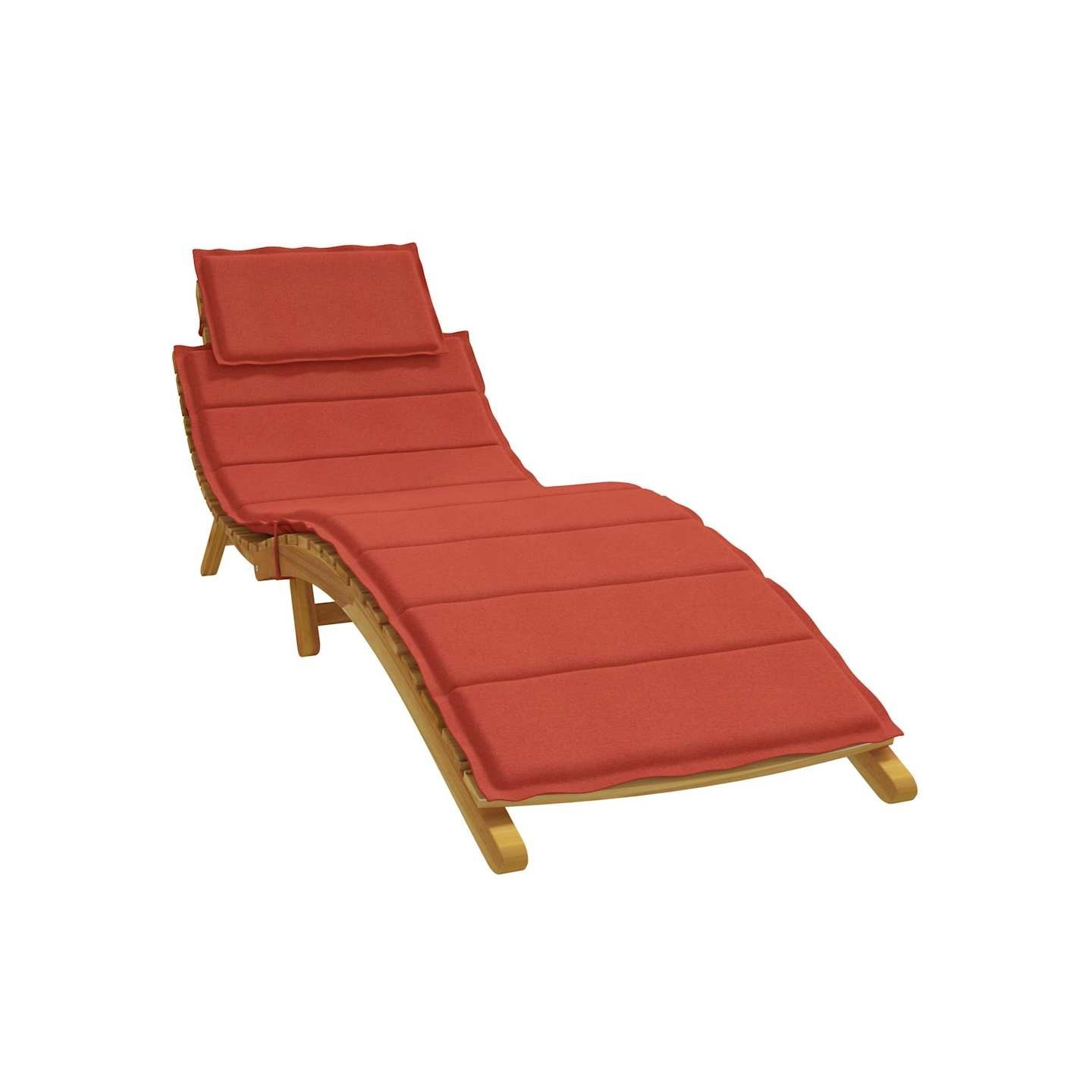 Coussin de chaise longue rouge mélangé 186x58x4 cm tissu