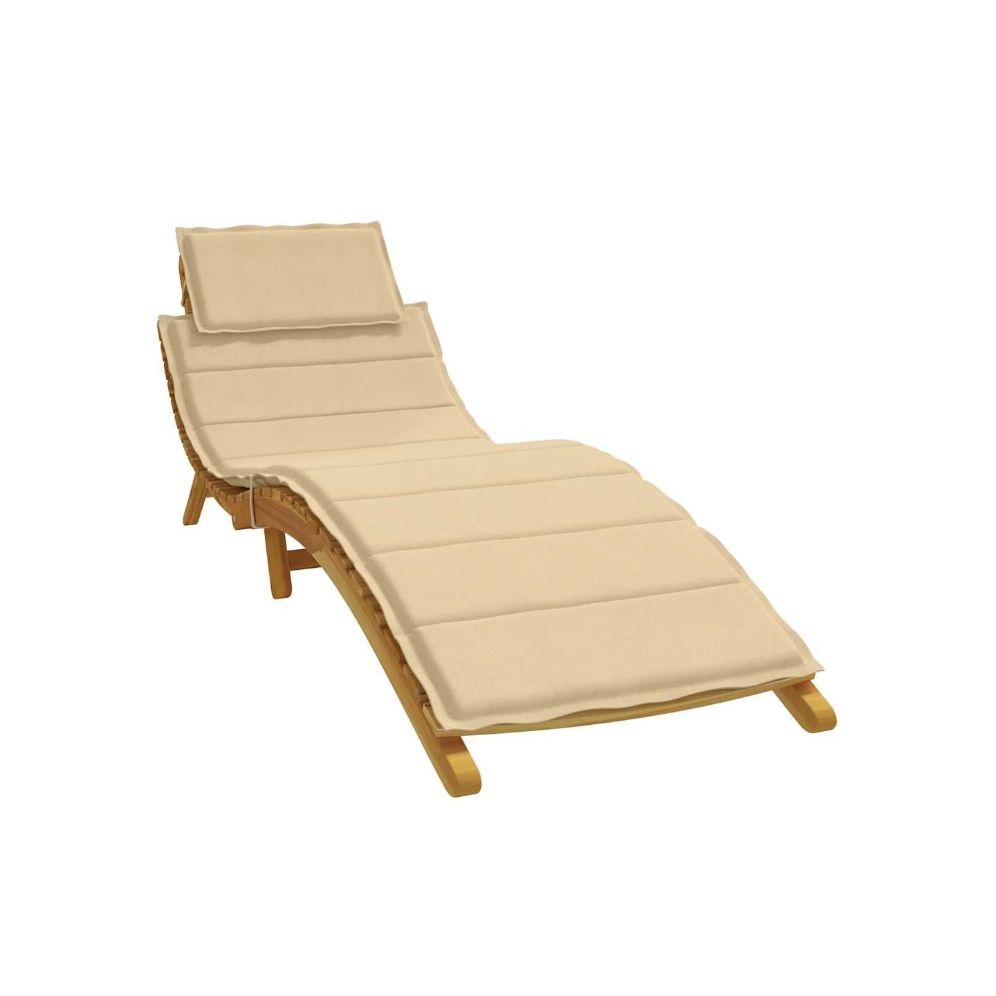 Coussin de chaise longue beige mélangé 186x58x4 cm tissu