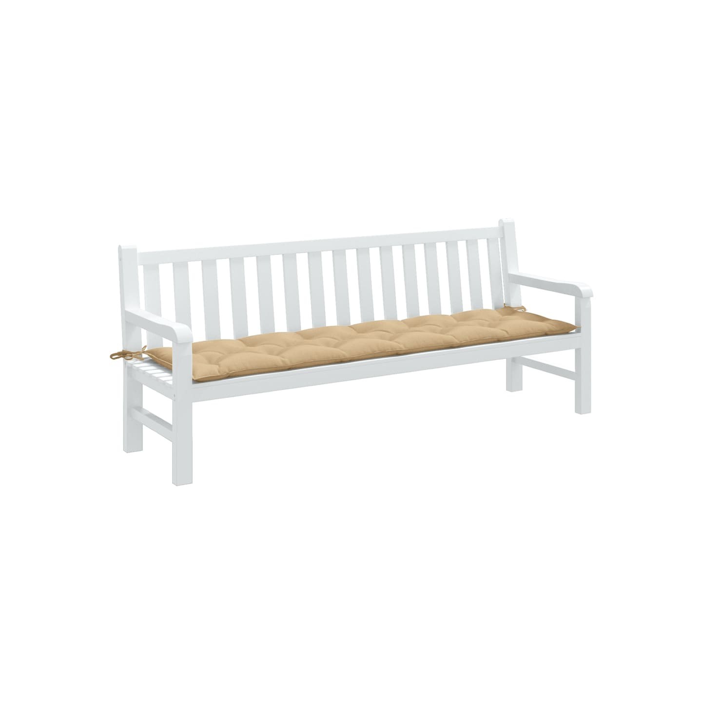 Coussin de banc de jardin beige mélangé 200x50x7 cm tissu