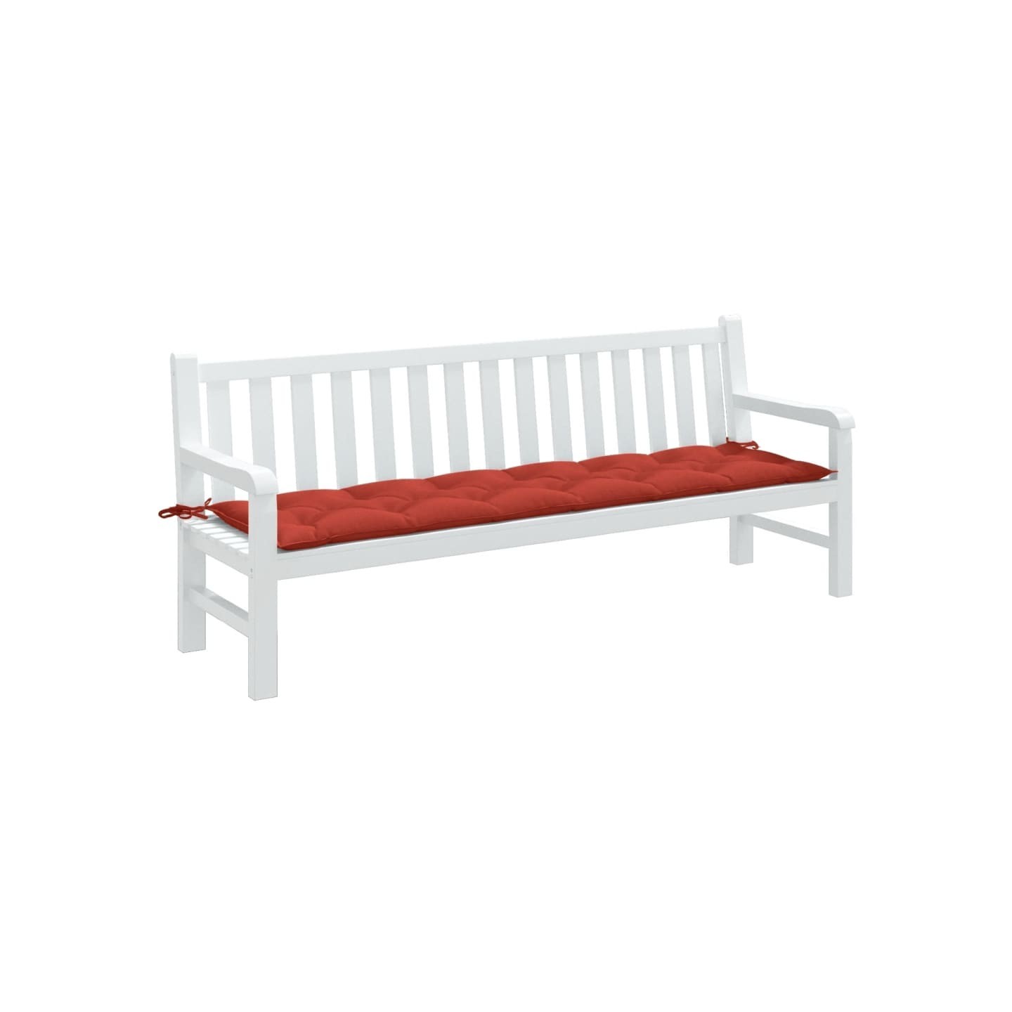 Coussin de banc de jardin rouge mélangé 200x50x7 cm tissu