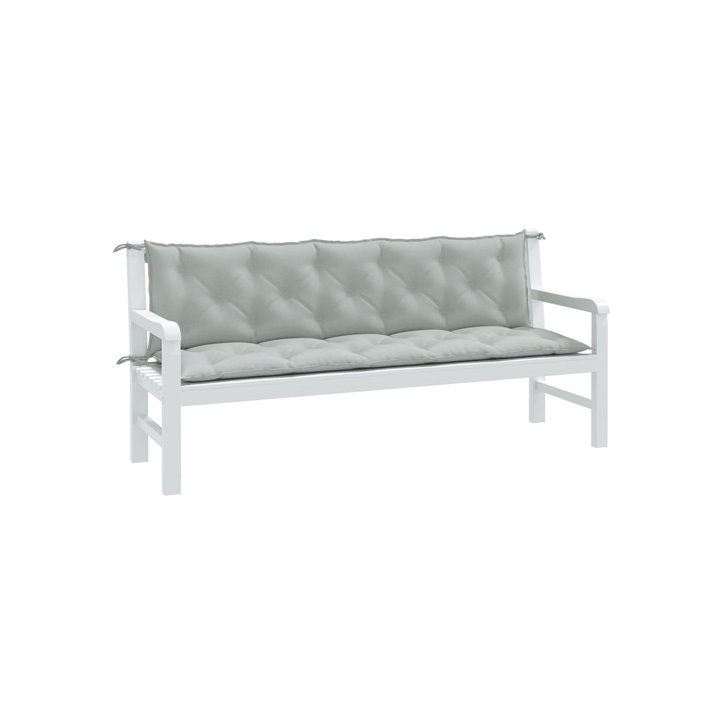 Coussins de banc de jardin lot de 2 gris clair mélangé tissu