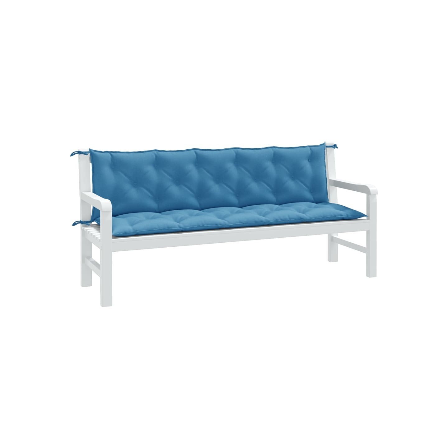 Coussins de banc de jardin lot de 2 bleu mélangé tissu