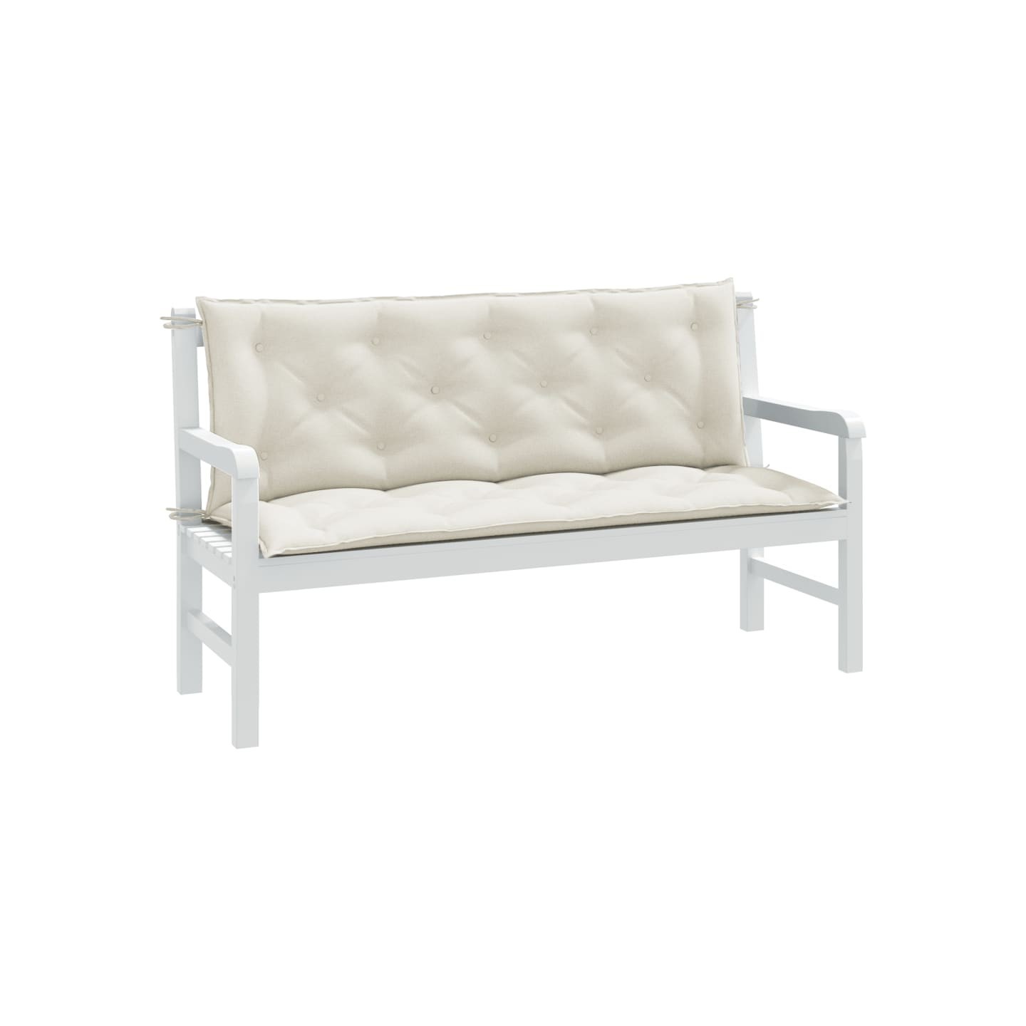 Coussins de banc de jardin lot de 2 crème mélangé tissu