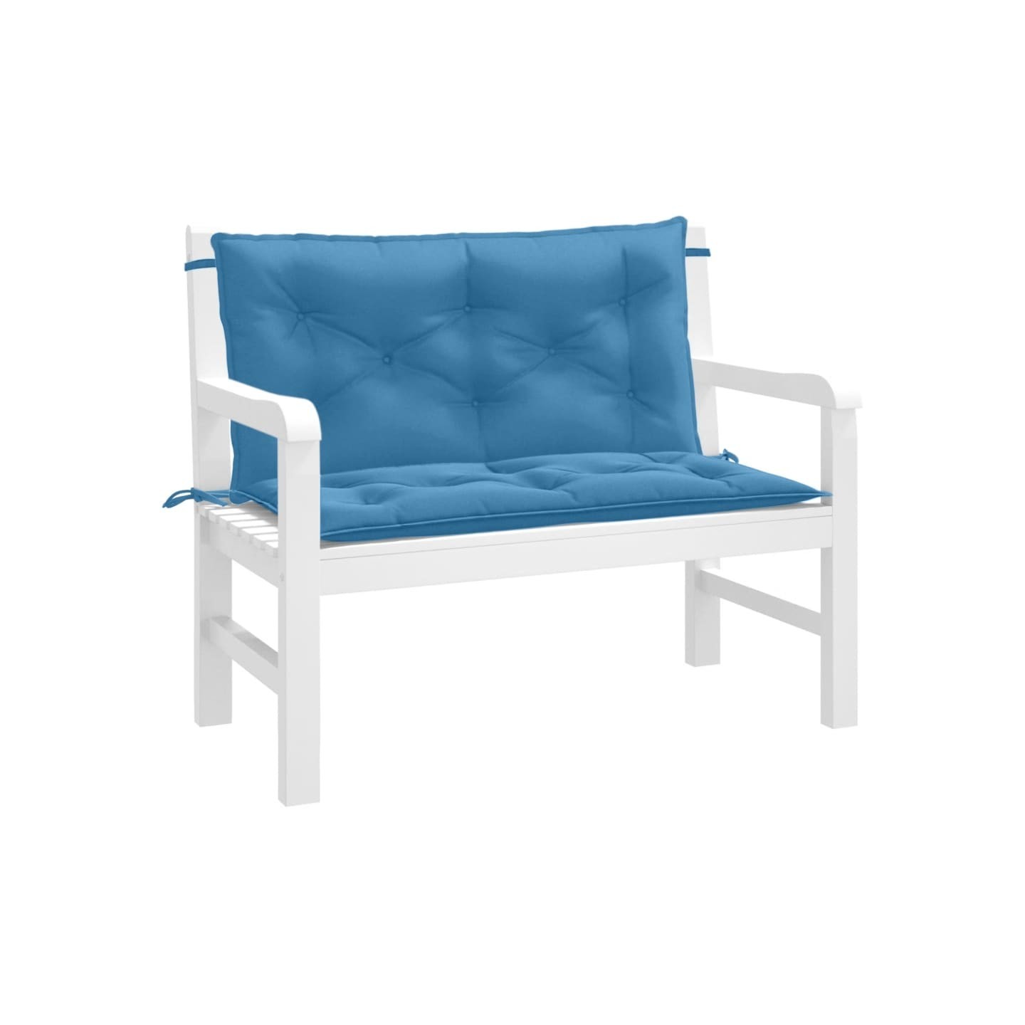 Coussins de banc de jardin lot de 2 bleu mélangé tissu