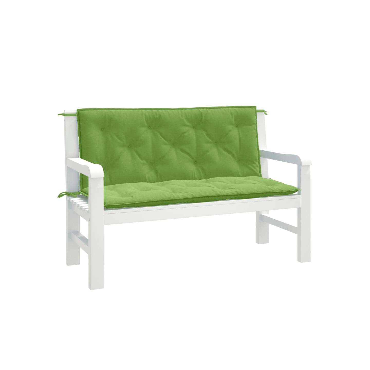 Coussins de banc de jardin lot de 2 vert mélangé tissu