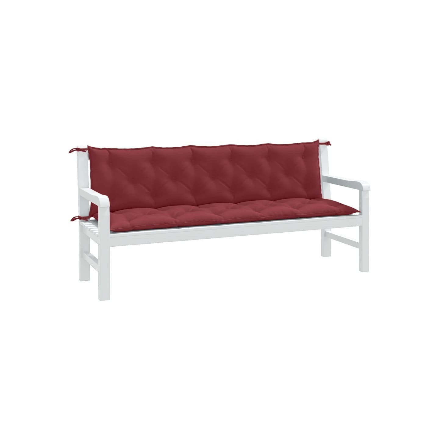 Coussins de banc de jardin lot de 2 rouge bordeaux mélangé
