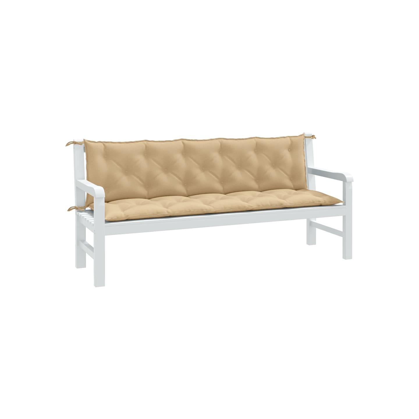 Coussins de banc de jardin lot de 2 beige mélangé tissu