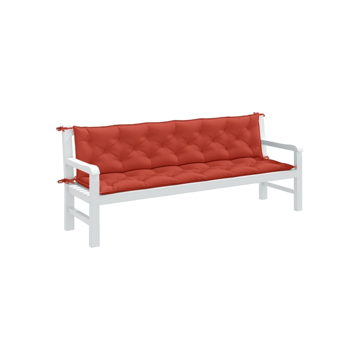 Coussins de banc de jardin lot de 2 rouge mélangé tissu
