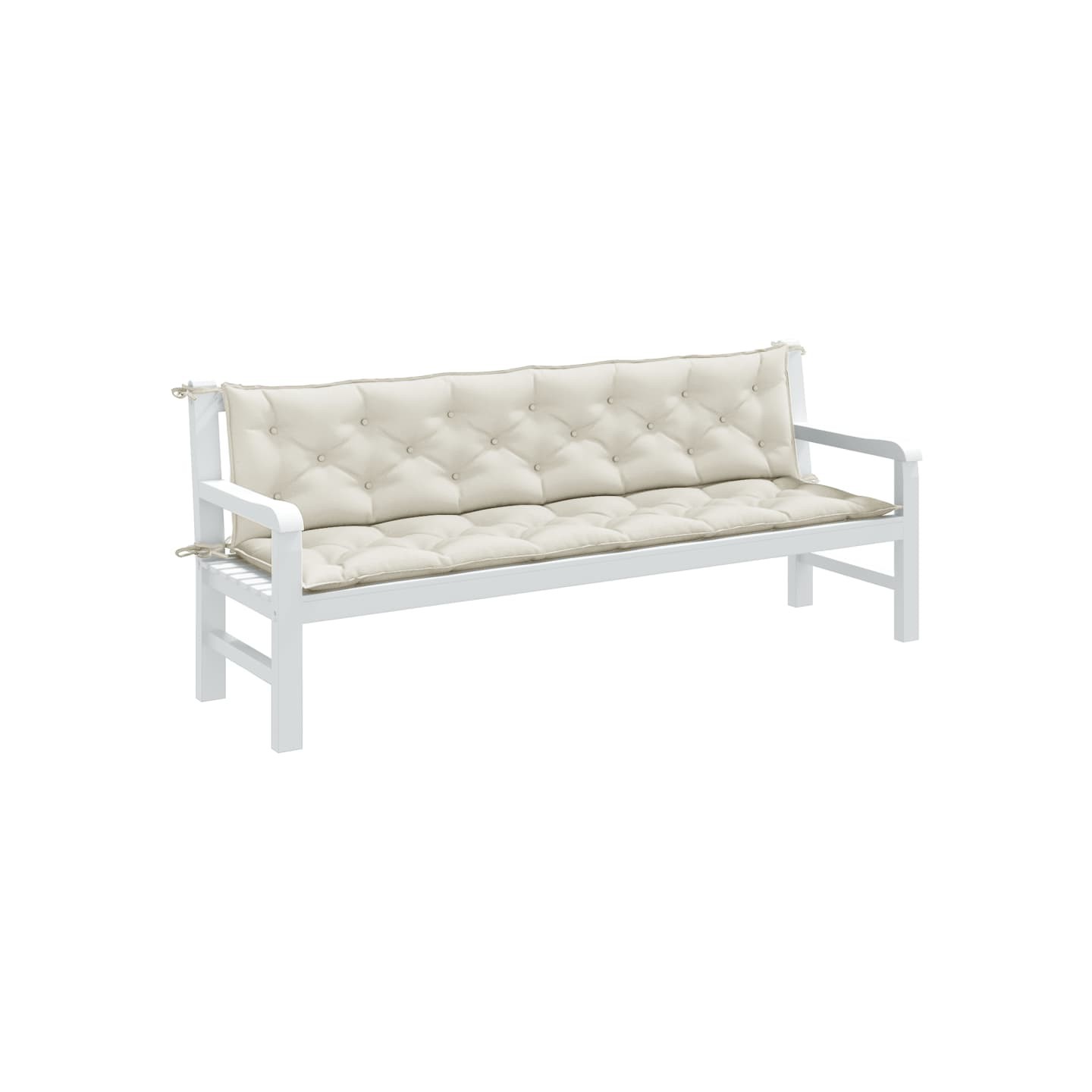 Coussins de banc de jardin lot de 2 crème mélangé tissu