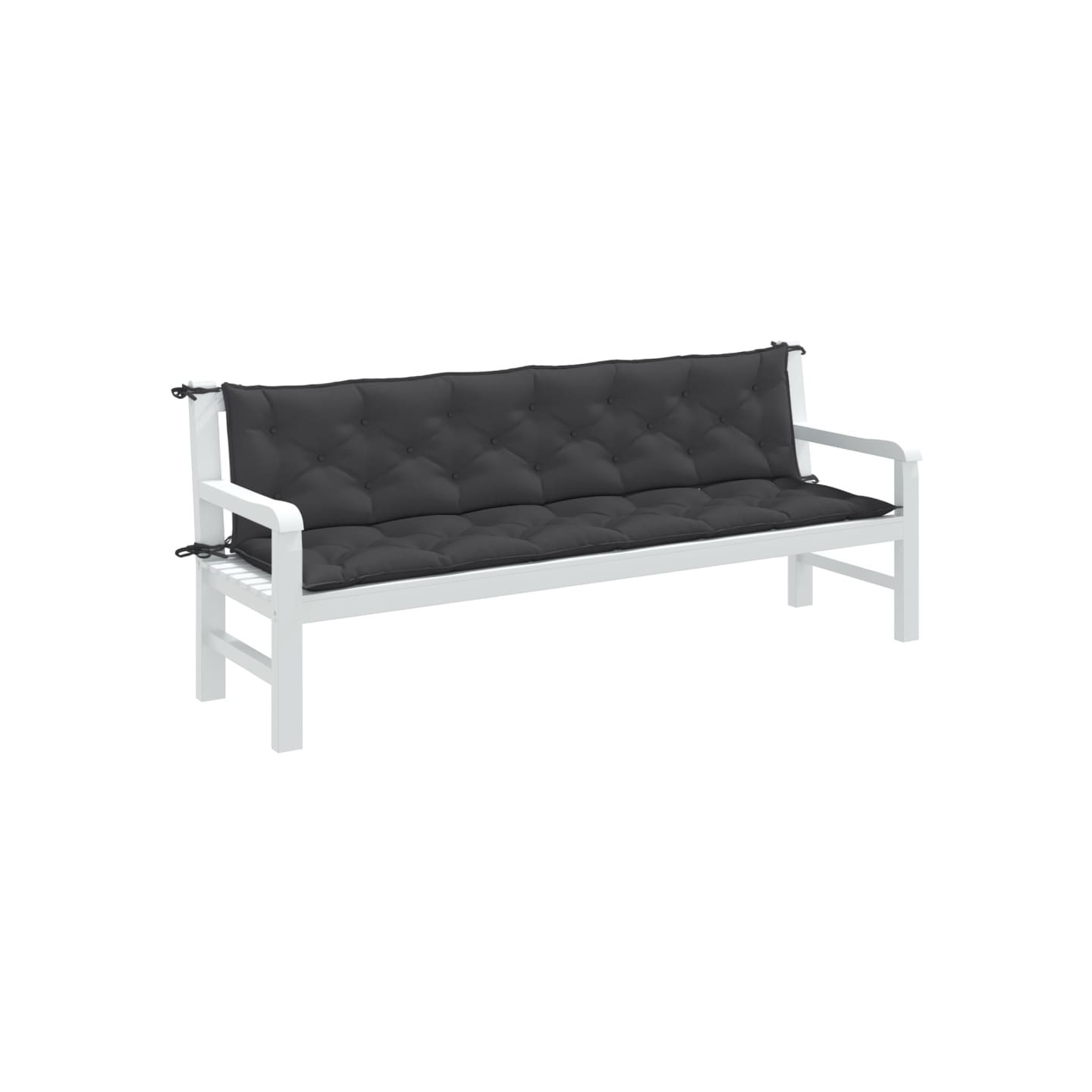 Coussins de banc de jardin lot de 2 anthracite mélangé tissu