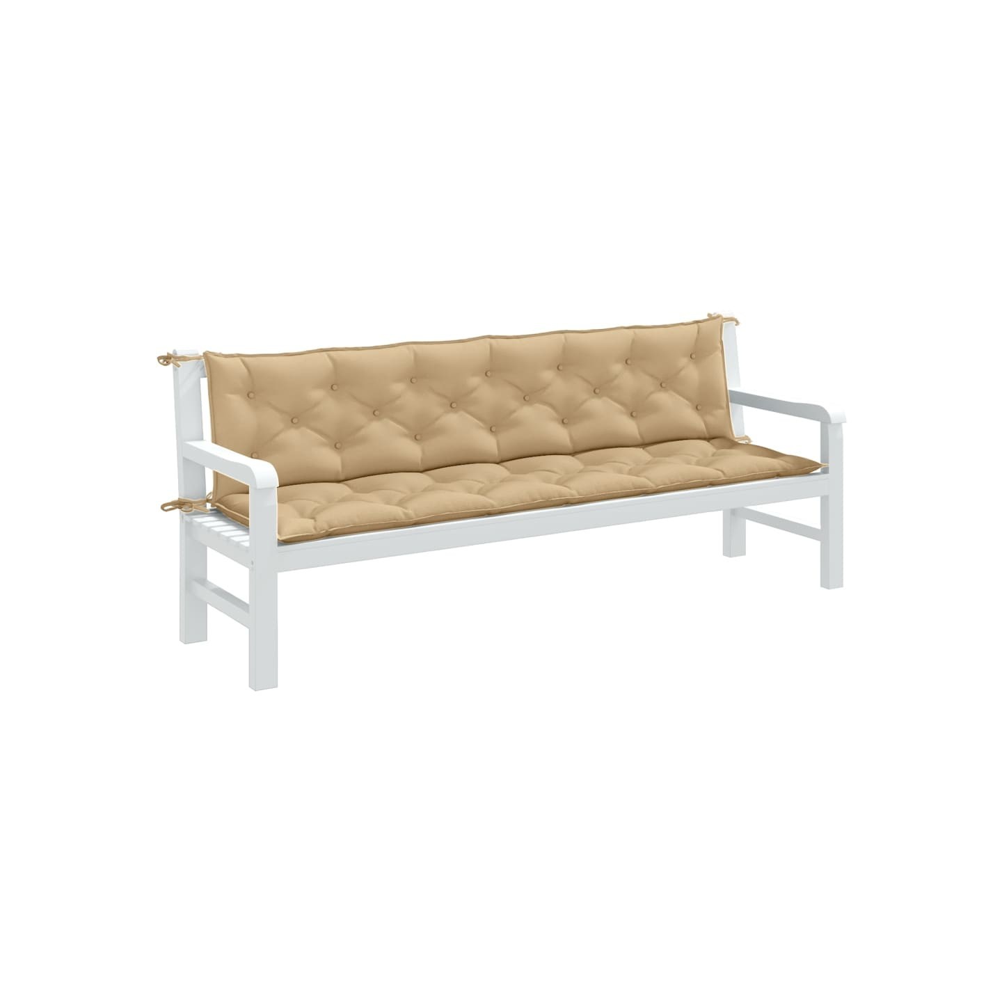 Coussins de banc de jardin lot de 2 beige mélangé tissu