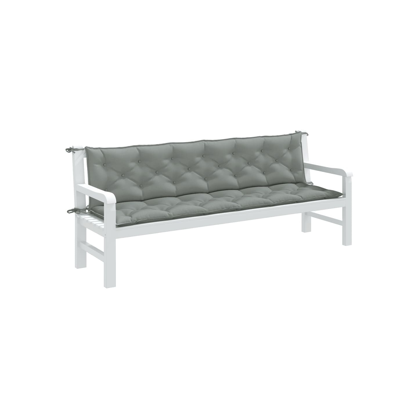 Coussins de banc de jardin lot de 2 gris clair mélangé tissu