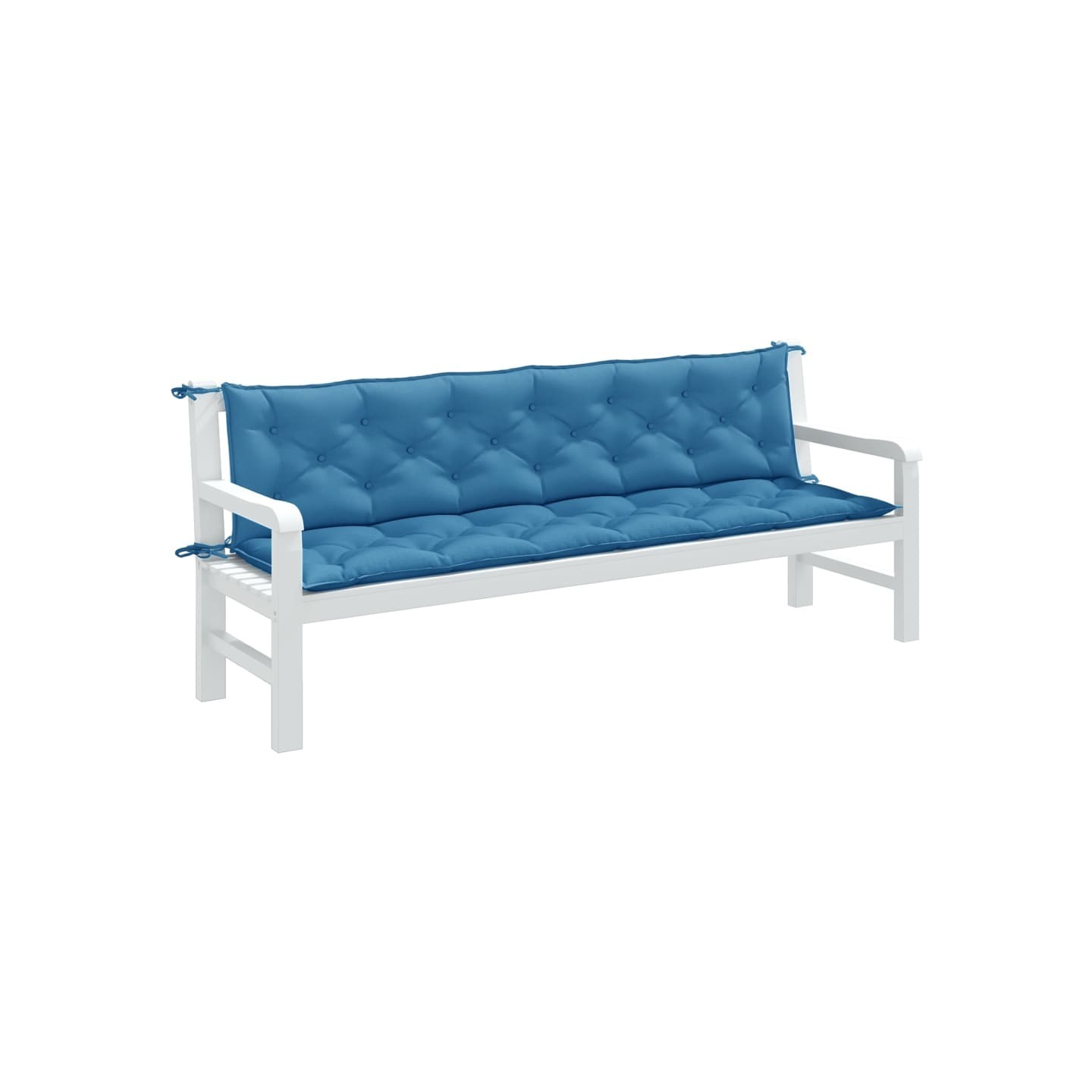 Coussins de banc de jardin lot de 2 bleu mélangé tissu