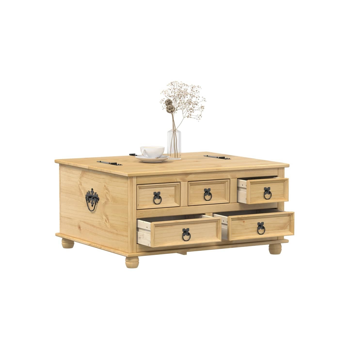Boîte de rangement Corona 90x78x45 cm bois de pin massif