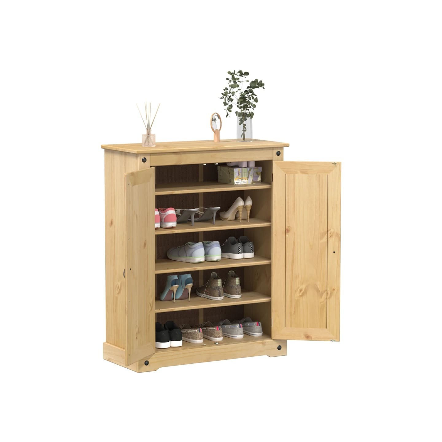 Armoire à chaussures Corona 86x38,5x108 cm bois de pin massif
