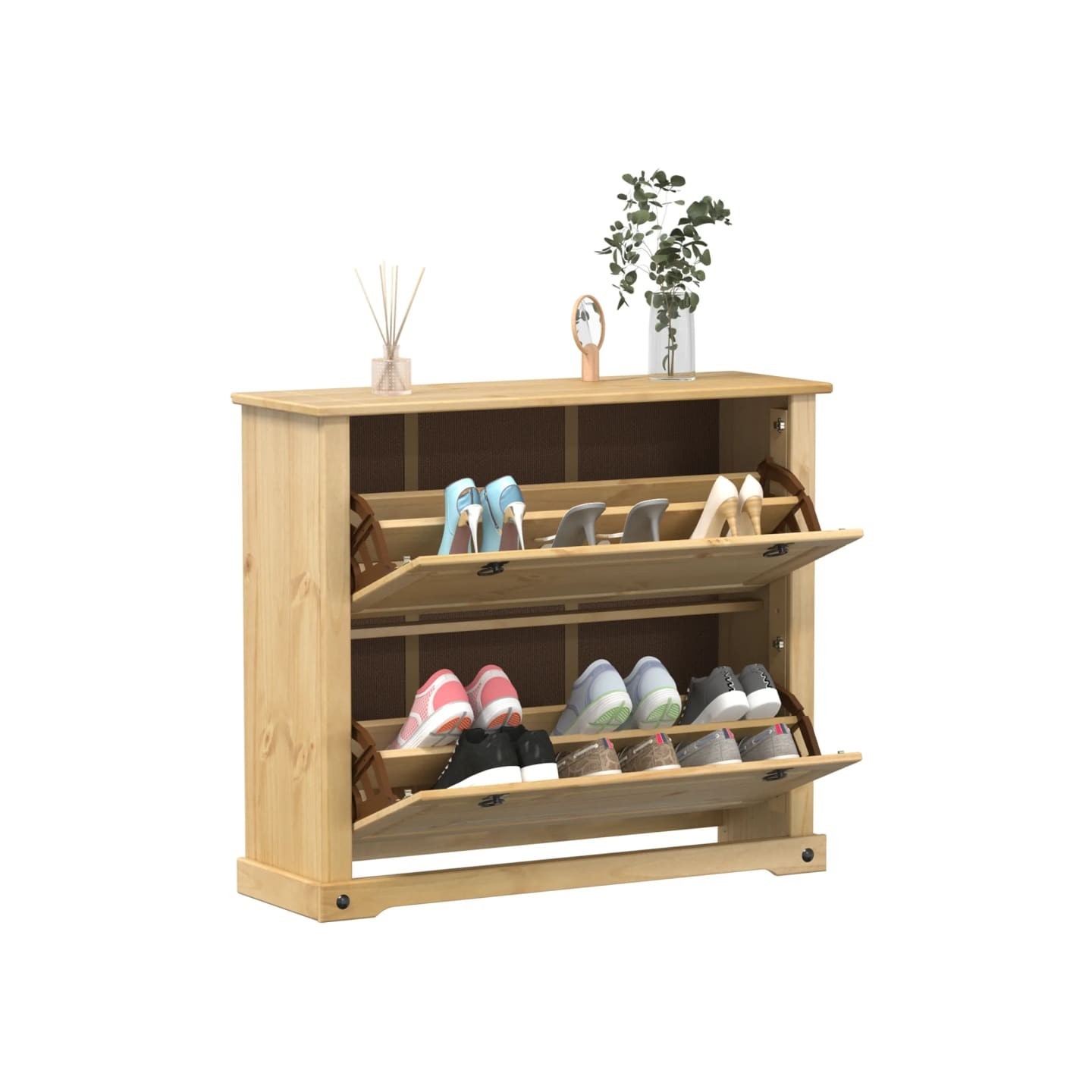 Armoire à chaussures Corona 99x32x85 cm bois de pin massif