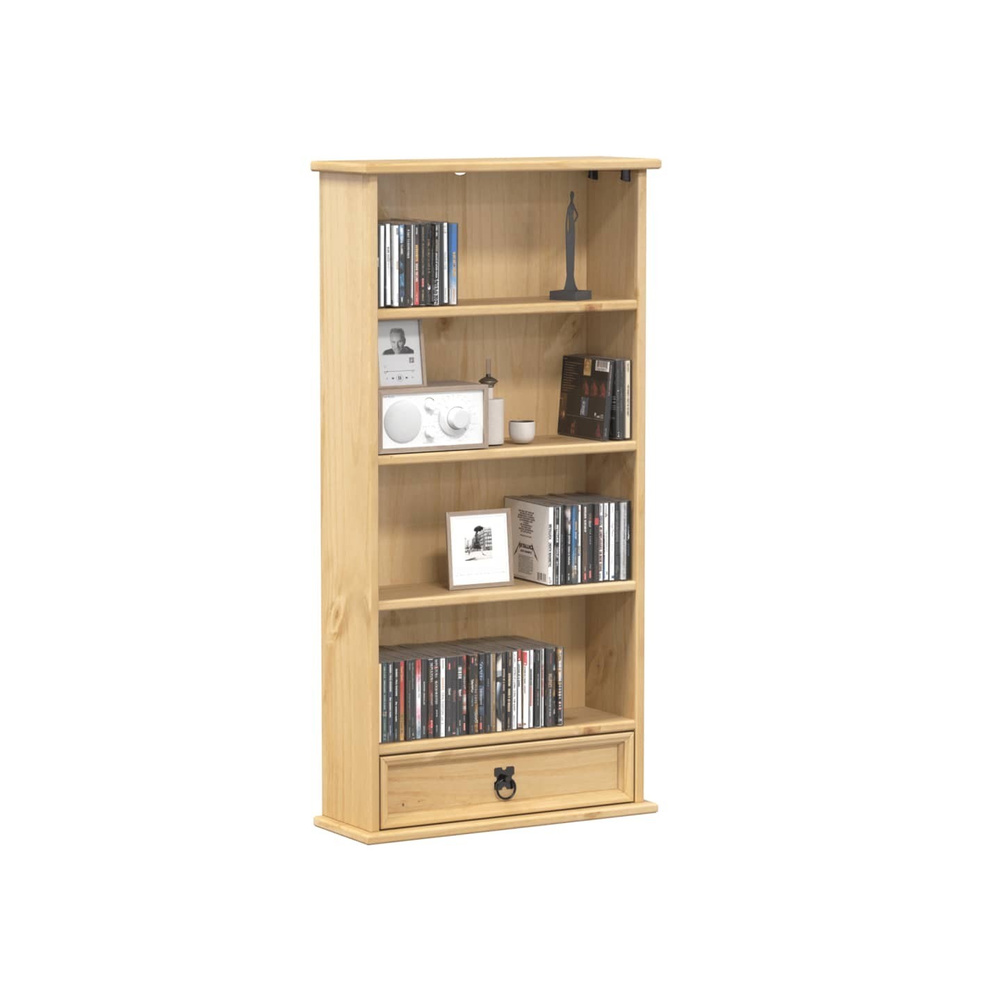 Armoire à CD Corona 52x17,5x103 cm bois de pin massif