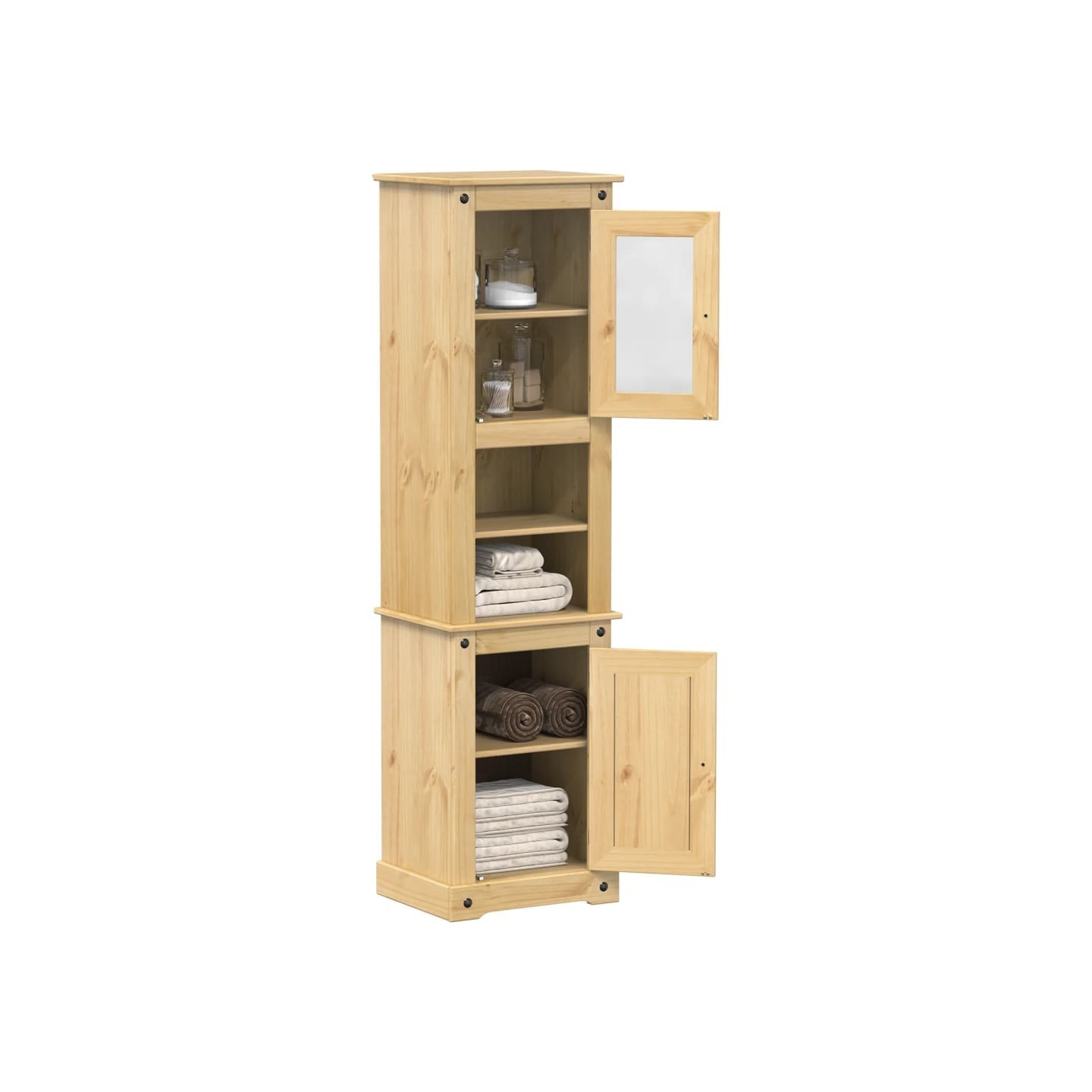Armoire de salle de bain Corona 50x40x185 cm bois de pin massif