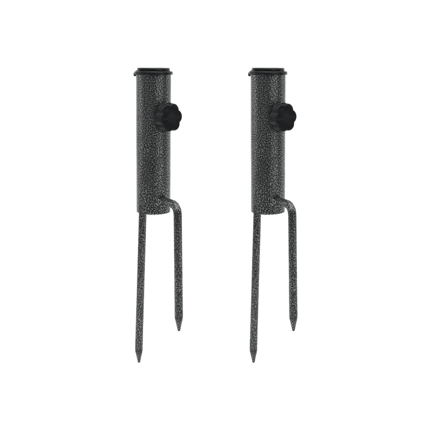 Support de parasol avec piquets 2 pcs 9x35 cm acier galvanisé