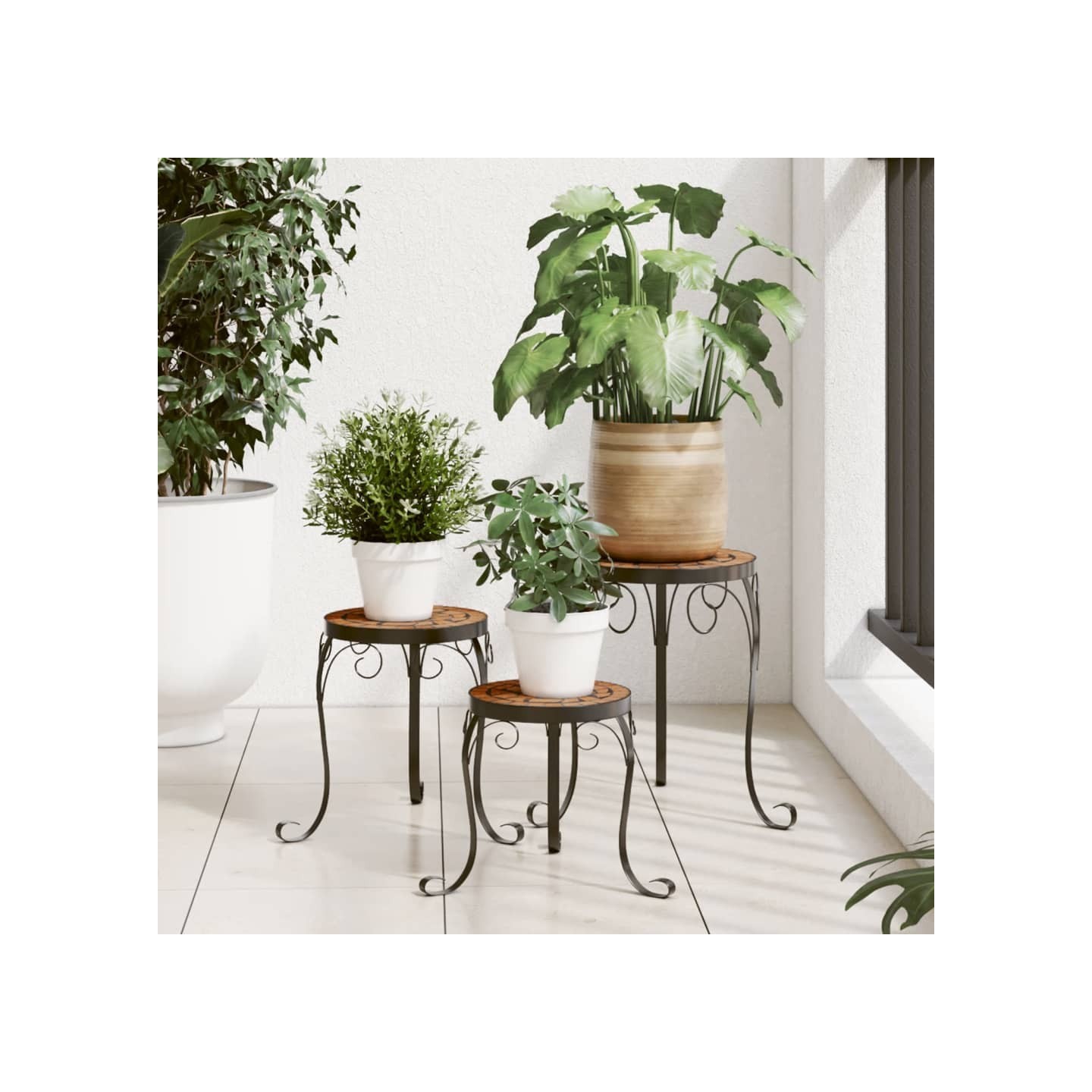 Supports de plantes 3 pcs terre cuite céramique