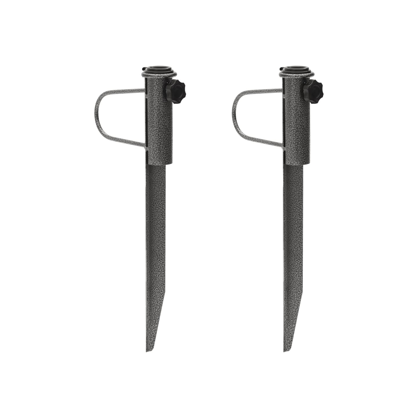 Supports de parasol avec piquets 2 pcs 19x42 cm acier galvanisé