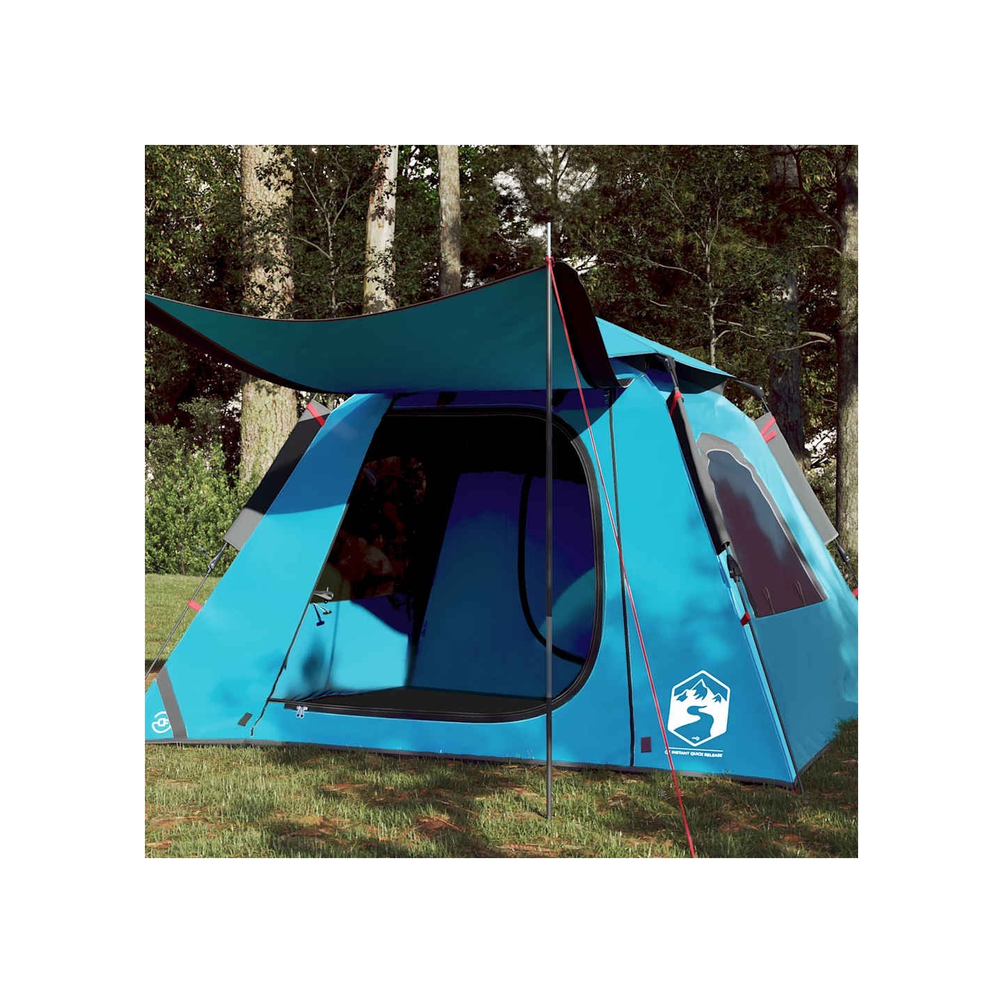 Tente de camping à dôme 4 personnes bleu libération rapide