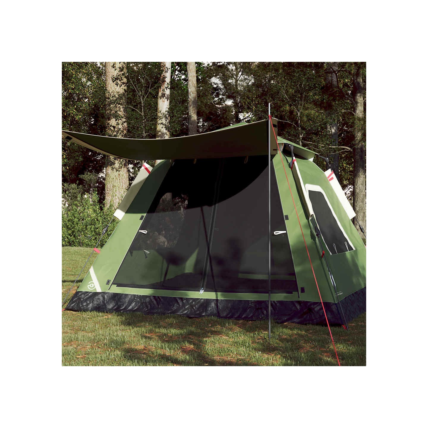 Tente de camping à dôme 5 personnes vert libération rapide