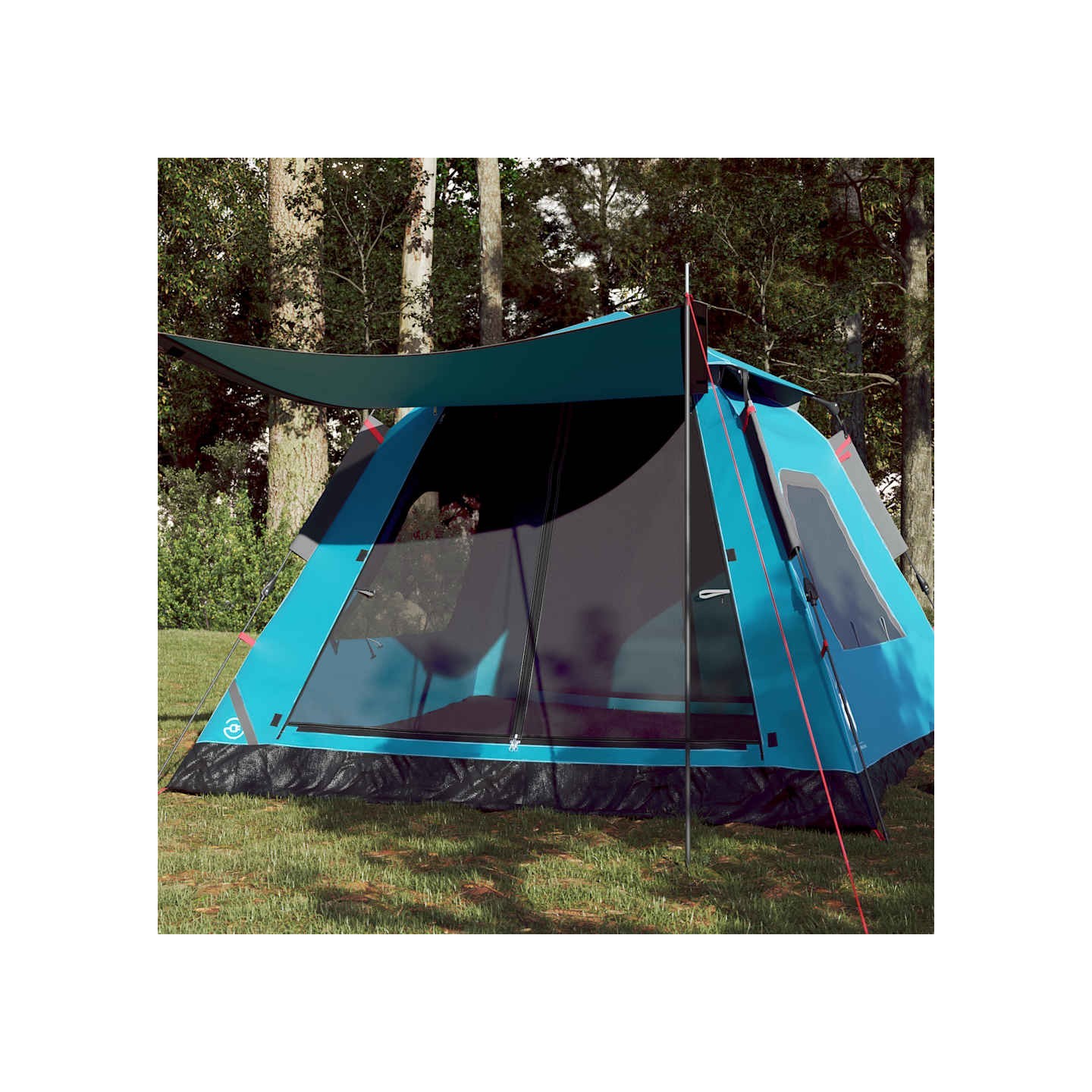 Tente de camping à dôme 5 personnes bleu libération rapide