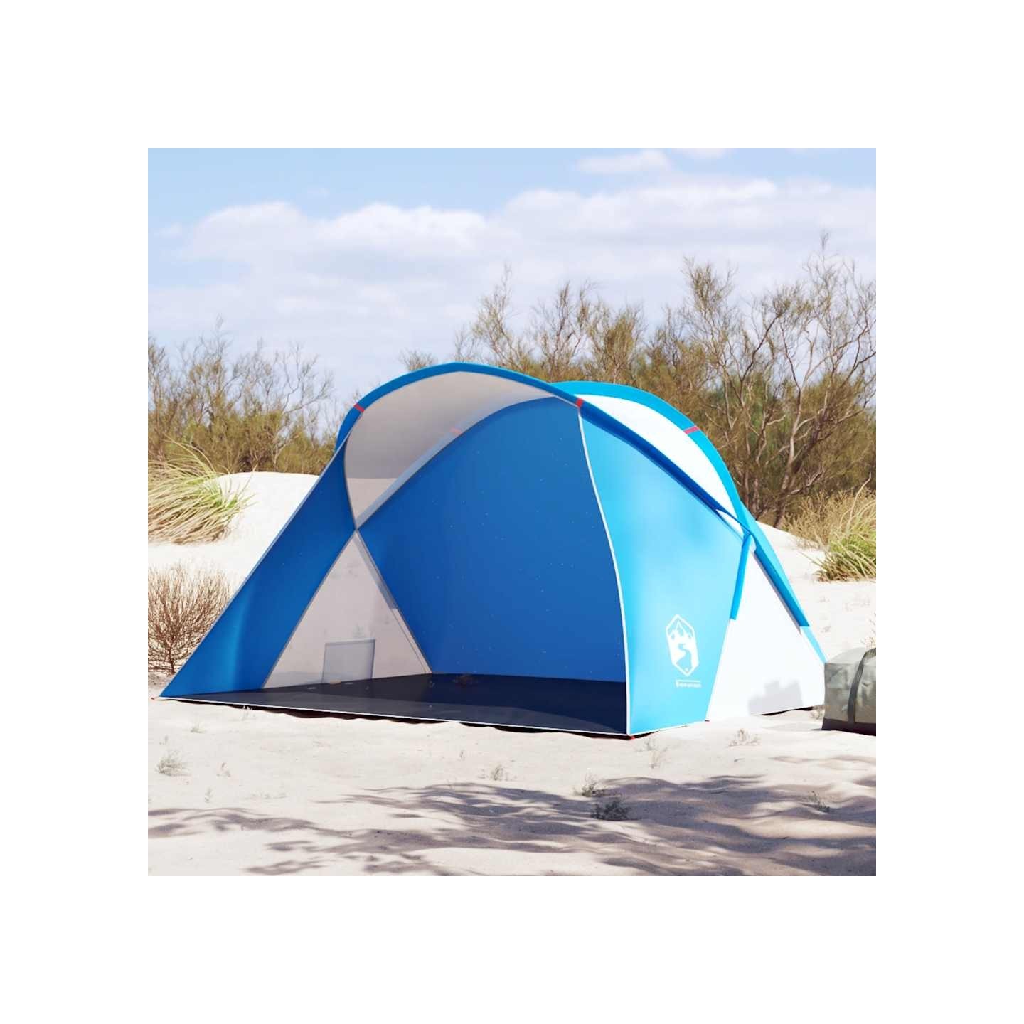 Tente de plage 2 personnes bleu azuré escamotable imperméable
